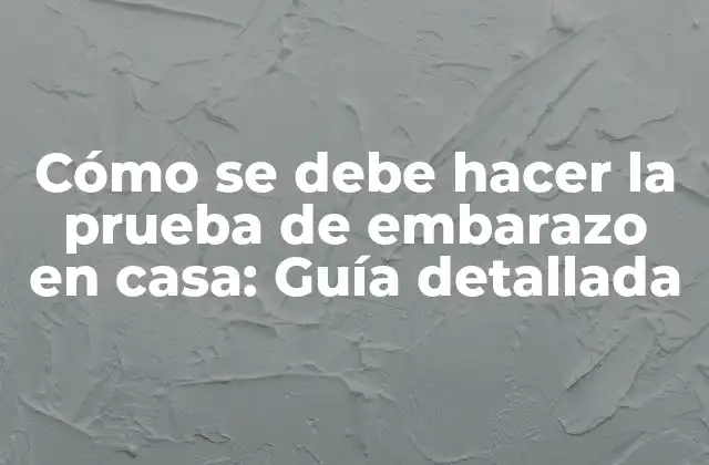 Cómo Se Debe Hacer la Prueba de Embarazo en Casa: Guía Detallada