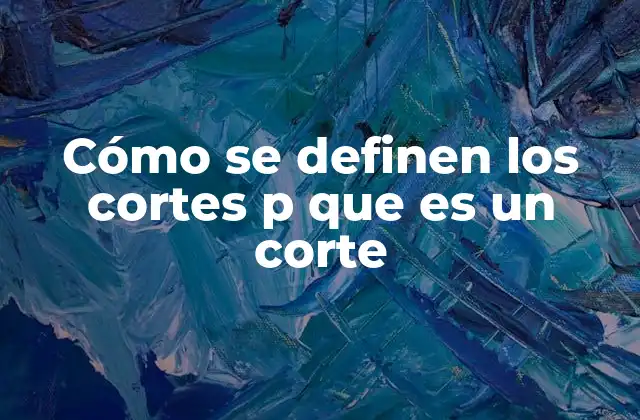 Cómo Se Definen los Cortes P que es un Corte