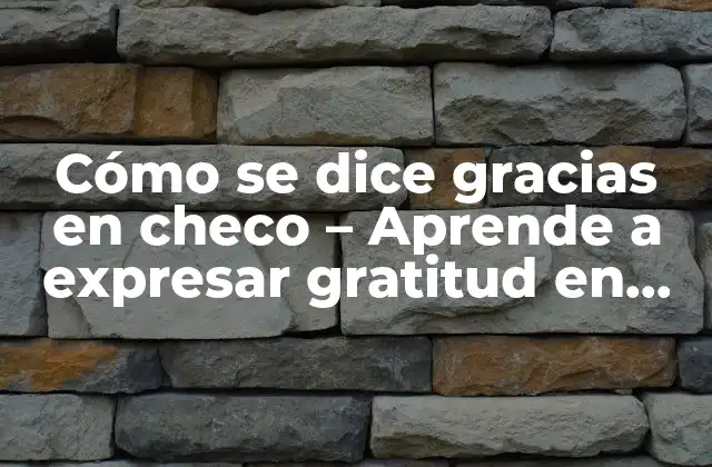 La importancia de aprender a decir gracias en checo