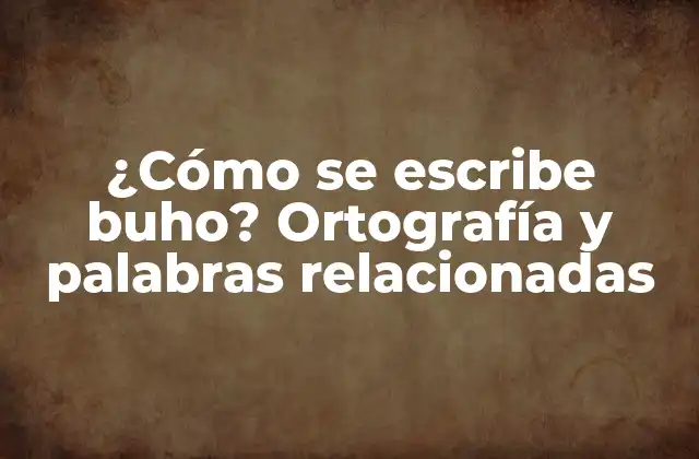 ¿cómo Se Escribe Buho? Ortografía y Palabras Relacionadas 2 La ortografía correcta de buho