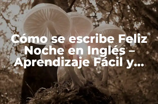 Cómo Se Escribe Feliz Noche en Inglés – Aprendizaje Fácil y Rápido