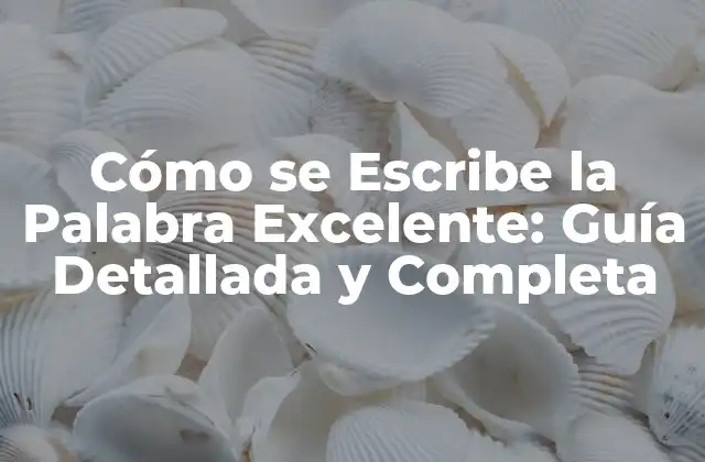 Cómo Se Escribe la Palabra Excelente: Guía Detallada y Completa