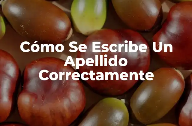 Cómo Se Escribe un Apellido Correctamente
