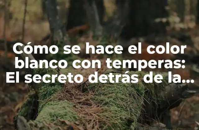 Cómo Se Hace el Color Blanco con Temperas: el Secreto Detrás de la Creación de Colores Puros
