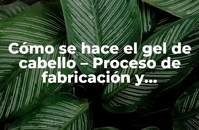 Cómo Se Hace el Gel de Cabello – Proceso de Fabricación y Ingredientes
