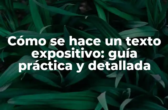 Cómo Se Hace un Texto Expositivo: Guía Práctica y Detallada