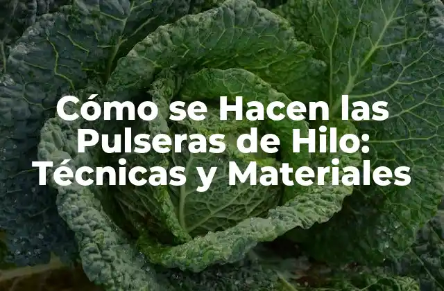 Cómo Se Hacen las Pulseras de Hilo: Técnicas y Materiales