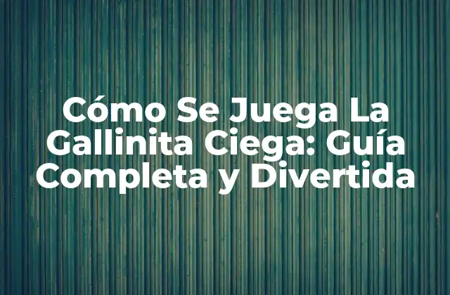 Cómo Se Juega la Gallinita Ciega: Guía Completa y Divertida