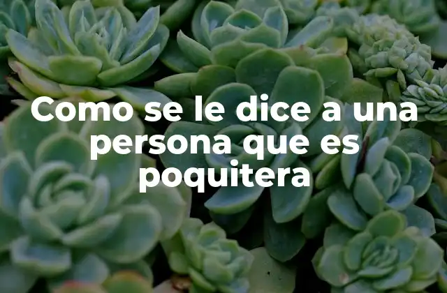 Como Se Le Dice a una Persona que es Poquitera