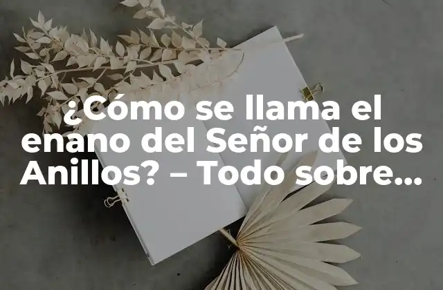 ¿cómo Se Llama el Enano Del Señor de los Anillos? – Todo sobre Gimli Hijo de Glóin