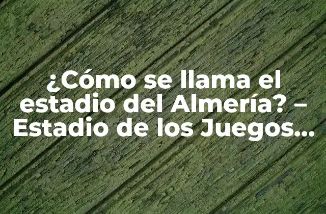 ¿cómo Se Llama el Estadio Del Almería? – Estadio de los Juegos Mediterraneos