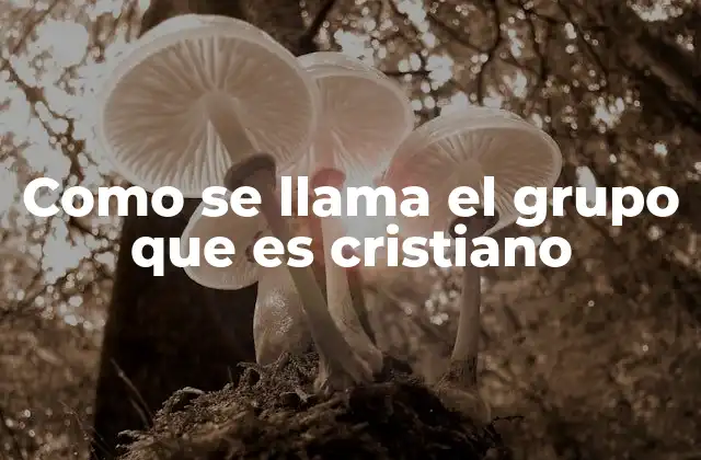 Como Se Llama el Grupo que es Cristiano