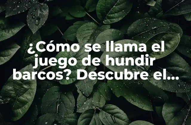 ¿cómo Se Llama el Juego de Hundir Barcos? Descubre el Nombre y la Historia Detrás Del Clásico Juego de Mesa