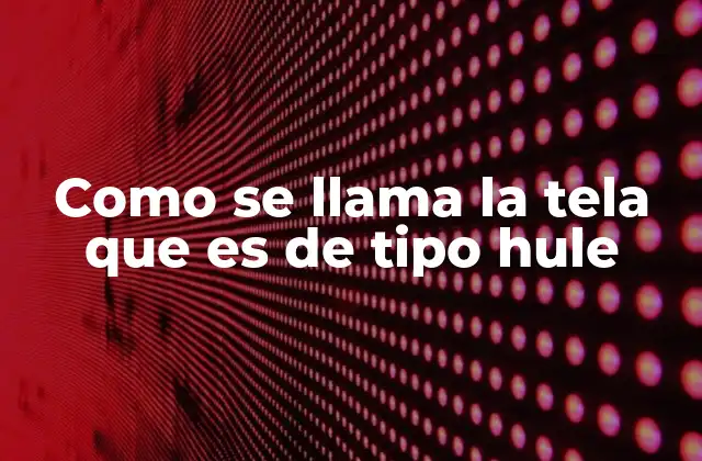 Como Se Llama la Tela que es de Tipo Hule