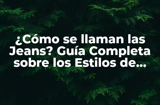 ¿cómo Se Llaman las Jeans? Guía Completa sobre los Estilos de Pantalones de Mezclilla