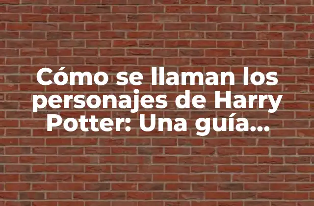 Cómo Se Llaman los Personajes de Harry Potter: una Guía Completa