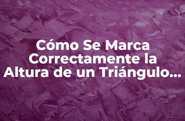 ¿Qué es la Altura de un Triángulo?