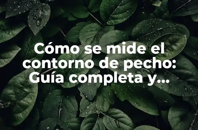 Cómo Se Mide el Contorno de Pecho: Guía Completa y Detallada