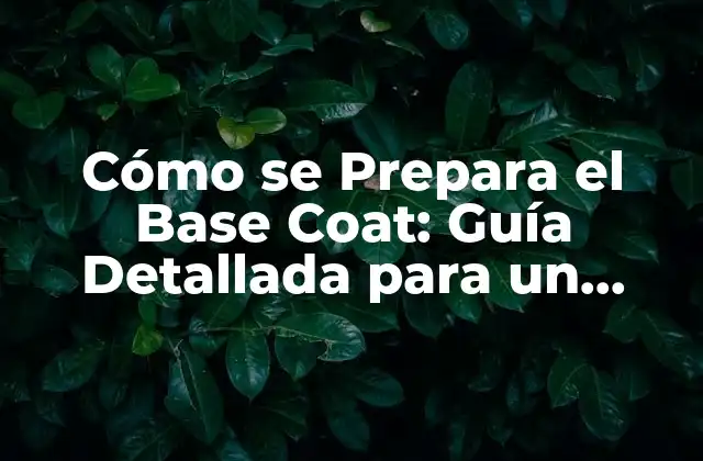 Cómo Se Prepara el Base Coat: Guía Detallada para un Finish Perfecto