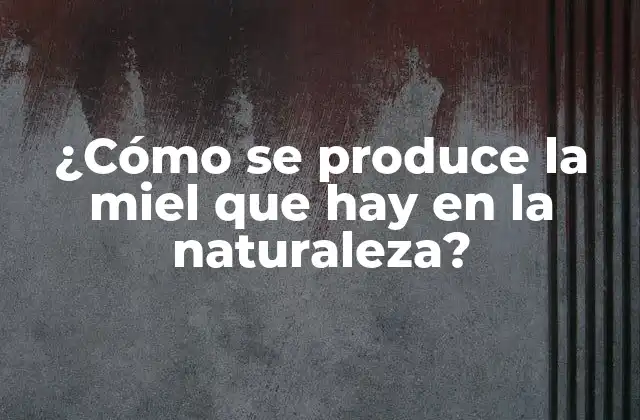 ¿cómo Se Produce la Miel que Hay en la Naturaleza?