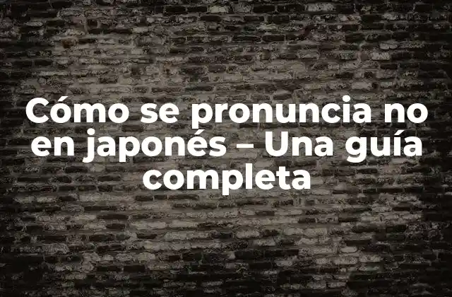 El sonido no en japonés - Una explicación fonética