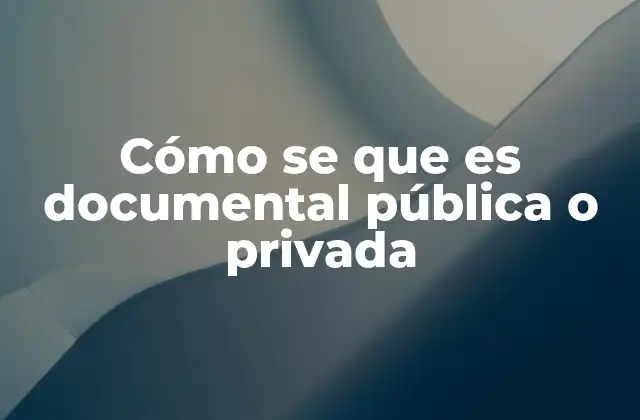 Cómo Se que es Documental Pública o Privada