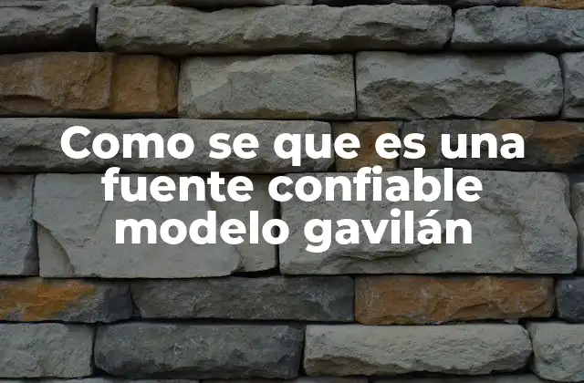 Como Se que es una Fuente Confiable Modelo Gavilán