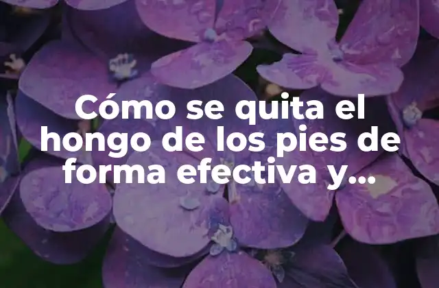 Cómo Se Quita el Hongo de los Pies de Forma Efectiva y Segura
