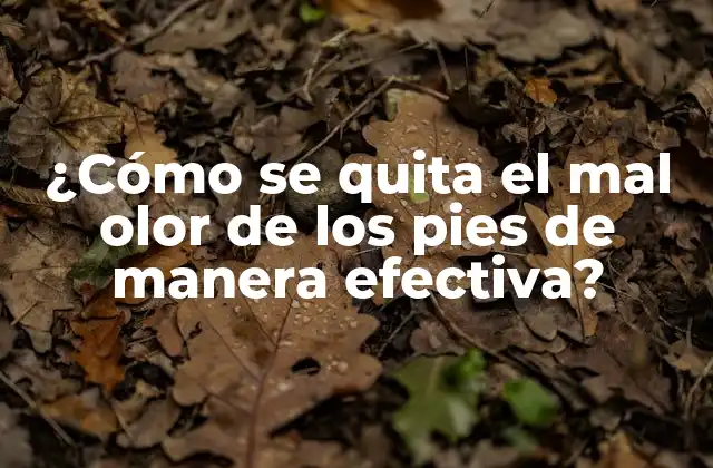 ¿cómo Se Quita el Mal Olor de los Pies de Manera Efectiva?