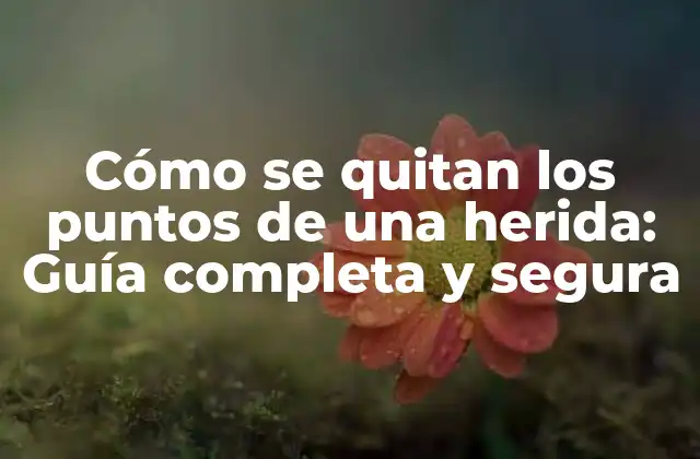 Cómo Se Quitan los Puntos de una Herida: Guía Completa y Segura