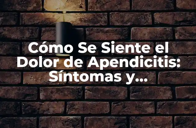 Cómo Se Siente el Dolor de Apendicitis: Síntomas y Tratamiento