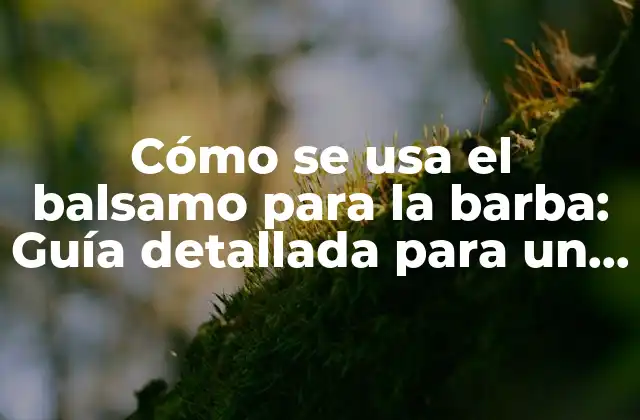Cómo Se Usa el Balsamo para la Barba: Guía Detallada para un Look Perfecto