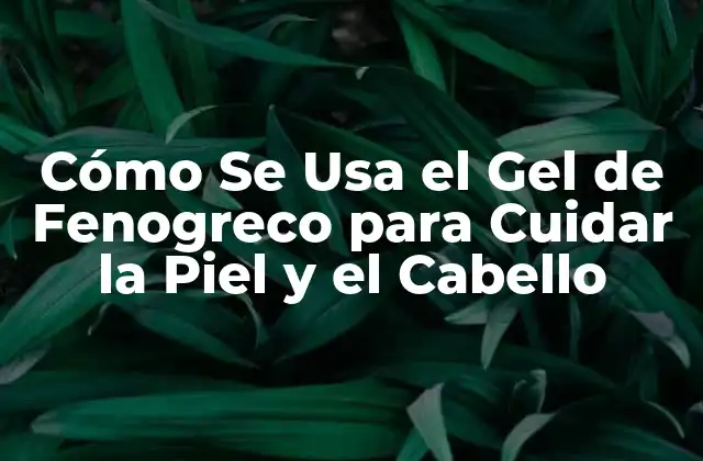 Cómo Se Usa el Gel de Fenogreco para Cuidar la Piel y el Cabello