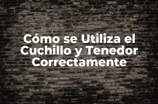 Cómo Se Utiliza el Cuchillo y Tenedor Correctamente