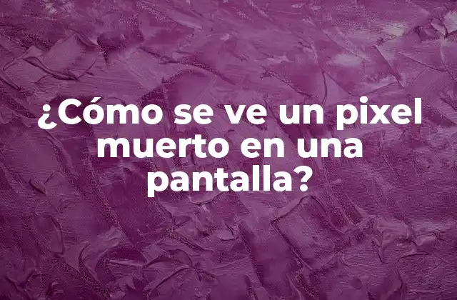 ¿cómo Se Ve un Pixel Muerto en una Pantalla?