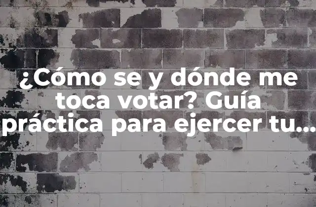 ¿cómo Se y Dónde Me Toca Votar? Guía Práctica para Ejercer Tu Derecho Al Voto