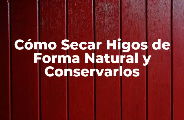 Cómo Secar Higos de Forma Natural y Conservarlos 2 Los Beneficios de Secar Higos