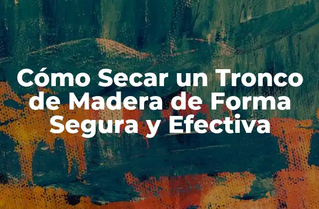 Cómo Secar un Tronco de Madera de Forma Segura y Efectiva