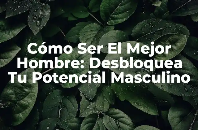 Cómo Ser el Mejor Hombre: Desbloquea Tu Potencial Masculino
