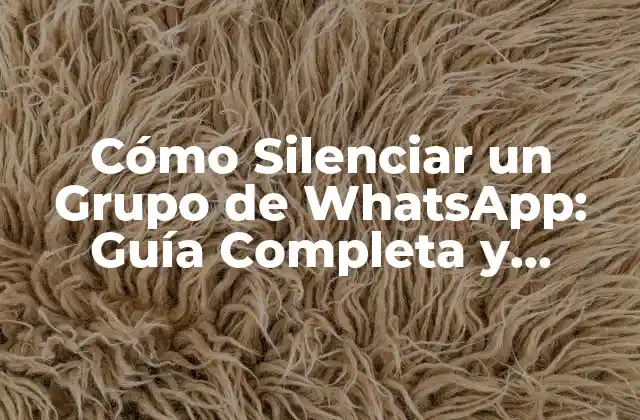 Cómo Silenciar un Grupo de Whatsapp: Guía Completa y Actualizada