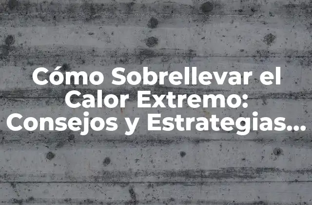 Cómo Sobrellevar el Calor Extremo: Consejos y Estrategias para Hacer Frente Al Clima Cálido