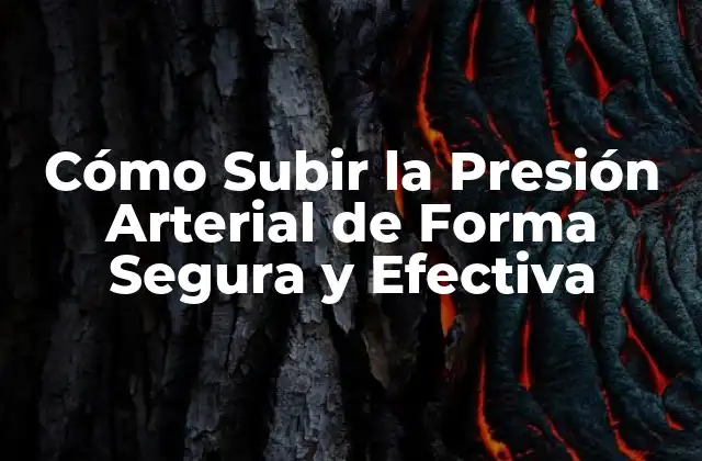 Cómo Subir la Presión Arterial de Forma Segura y Efectiva