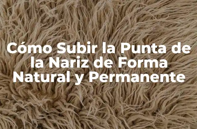 Cómo Subir la Punta de la Nariz de Forma Natural y Permanente