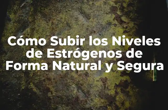 Cómo Subir los Niveles de Estrógenos de Forma Natural y Segura