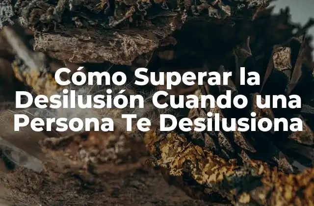 Cómo Superar la Desilusión Cuando una Persona Te Desilusiona 2 Causas de la Desilusión