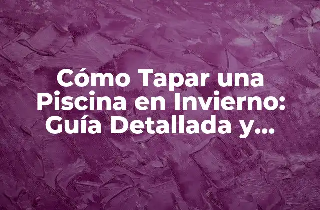 Cómo Tapar una Piscina en Invierno: Guía Detallada y Completa