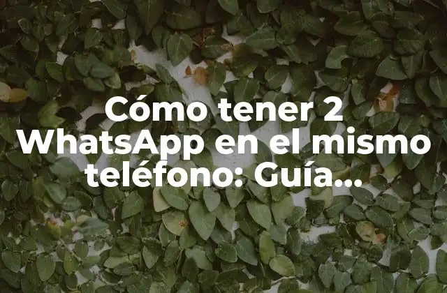 Cómo Tener 2 Whatsapp en el Mismo Teléfono: Guía Detallada