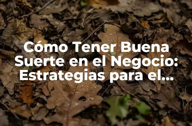 Cómo Tener Buena Suerte en el Negocio: Estrategias para el Éxito