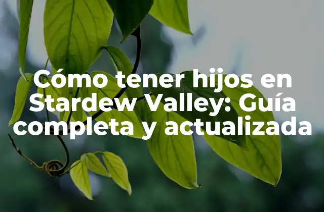 Cómo Tener Hijos en Stardew Valley: Guía Completa y Actualizada