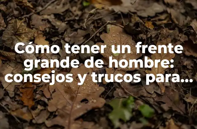 Cómo Tener un Frente Grande de Hombre: Consejos y Trucos para un Rostro Masculino Atractivo